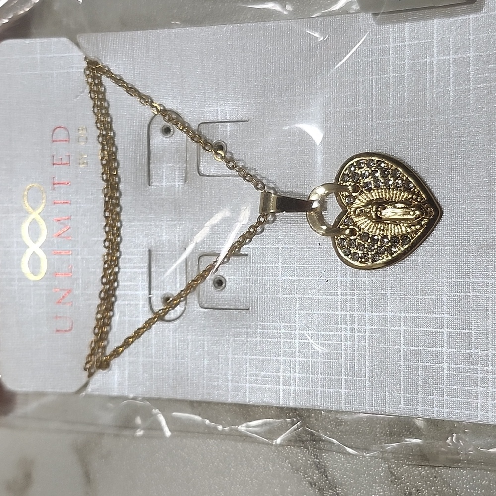 Virgin Mary Gold Plated Necklace